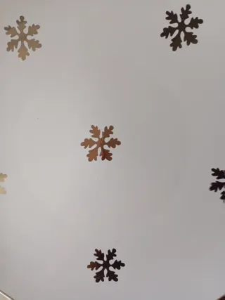 Piatto Natale Fiocchi Neve argento  Bianco