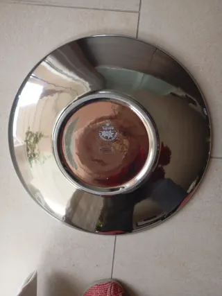 Piatto Natale Fiocchi Neve argento  Bianco