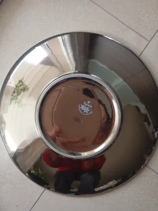 Piatto Natale Fiocchi Neve argento  Bianco