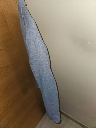 Chaqueta de vestir azul y gris