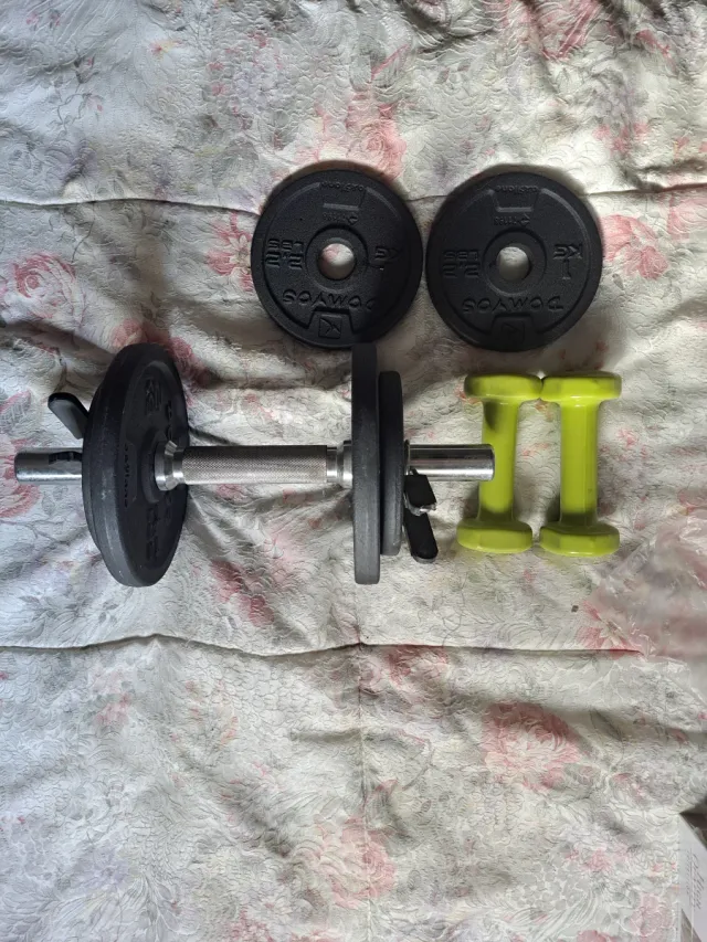 Mancuerna de 10kg y dos de 1kg