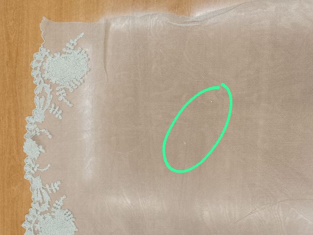 Manteleta tul bord. baige oscuro sin lent. 100cm