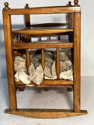 Cuna de Juguete Antigua Madera Oscura