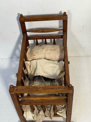 Cuna de Juguete Antigua Madera Oscura
