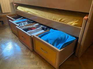 Cama nido doble con 4 cajones