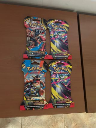 4 Sobres Pokemon Megaevoluciones Blister
