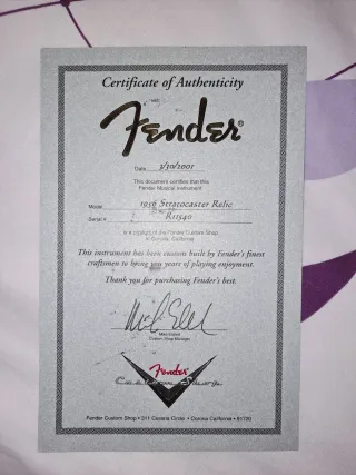 Fender stratocaster 1956 relic 2001