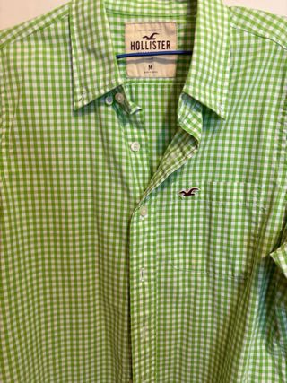 Camisa cuadros verde Hollister Talla M