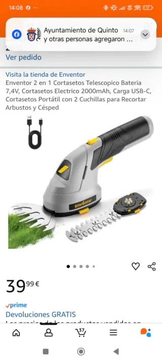 Tagliasiepi elettrico Enventor 2 in 1