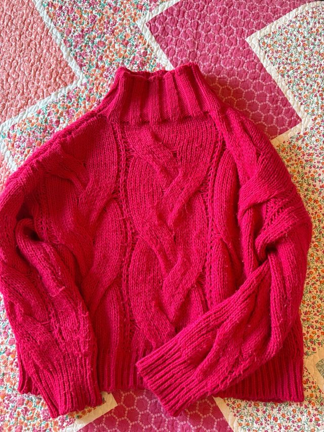 Jersey de punto grueso color fucsia