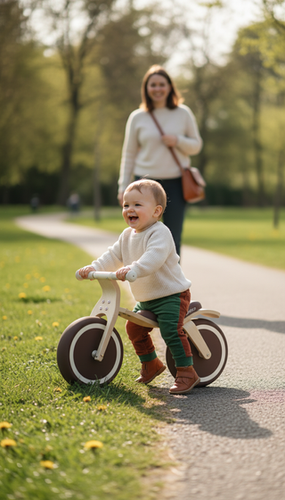 Bicicleta equilibrio madera haya