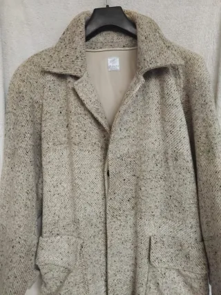 Cappotto Seventy Beige/Grigio lungo