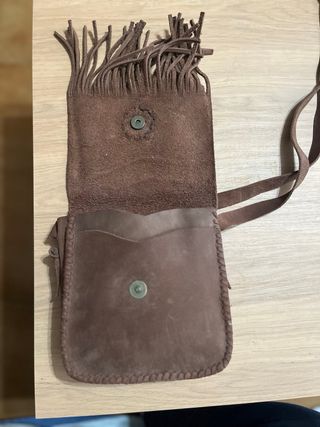 Bolso bandolera de cuero marrón Boho Artesanal