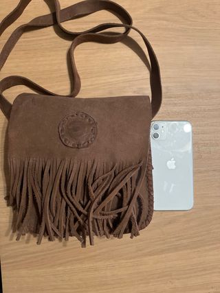 Bolso bandolera de cuero marrón Boho Artesanal