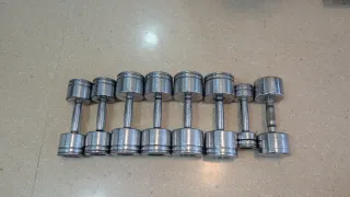 Juego Mancuernas Cromadas Varios Pesos