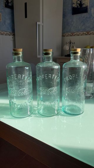 3 Vecchie Bottiglie Coca-Cola in Vetro