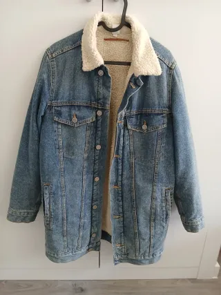 Cazadora larga vaquera con borrego T.36