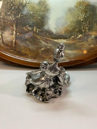 Svuotatasche metallo argentato Art Nouveau