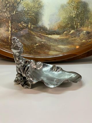 Svuotatasche metallo argentato Art Nouveau