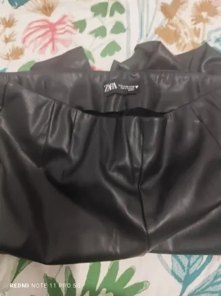 Pantalones Polipiel Negros Mujer XL