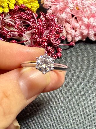 Anillo Plata 925 Moissanita 1ct