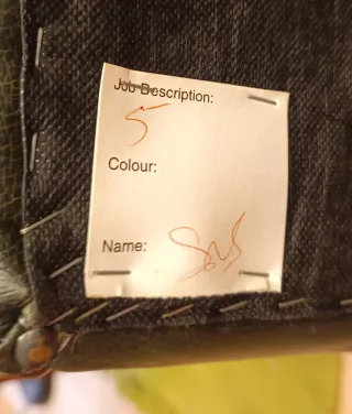 Silla de oficina de cuero verde