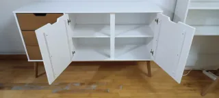 Mueble TV Blanco y Madera Maisons du Monde