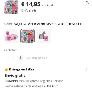 Set Vajilla LOL Surprise 3 Piezas Nuevo