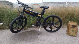 Bicicleta electrica plegable negra