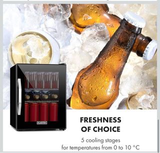 Nevera Klarstein pequeña puerta de cristal espejo