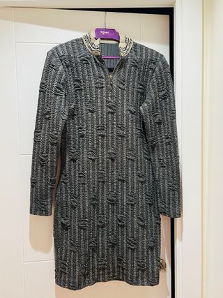 Vestido vintage ajustado gris