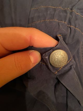 Giacca Converse stile vintage blu e gialla