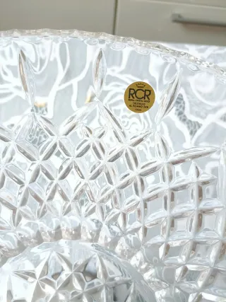 Alzata cristallo e argento 925