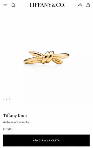 Anillo Oro Amarillo Tiffany Knot