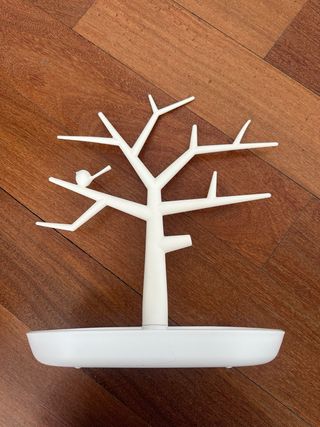 Organizador de joyas árbol pájaro blanco
