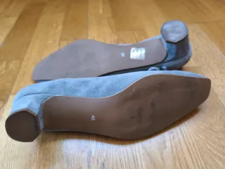 Zapatos tacón 4 cm antelina gris mujer talla 40