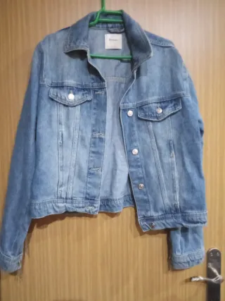 Chaqueta vaquera S con flecos plateados