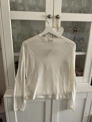 Camiseta Massimo Dutti Blanca Manga Larga