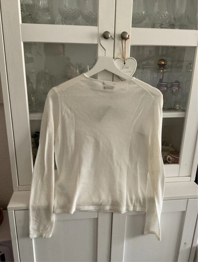 Camiseta Massimo Dutti Blanca Manga Larga