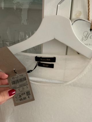 Camiseta Massimo Dutti Blanca Manga Larga