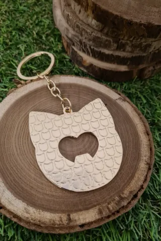 Portachiavi gatto con stelle e cuore