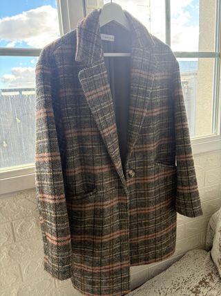 Abrigo oversize Easy Wear cuadros