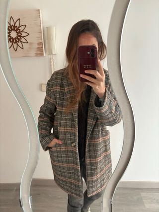 Abrigo oversize Easy Wear cuadros