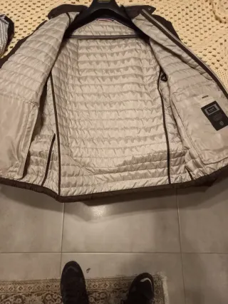 Chaqueta Bugatti gris acolchada