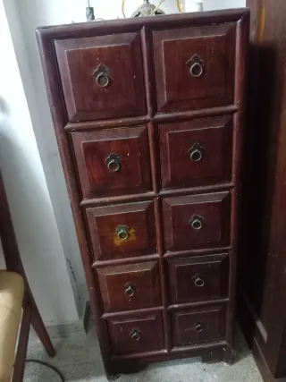 Cassettiera vintage anni '60 in legno