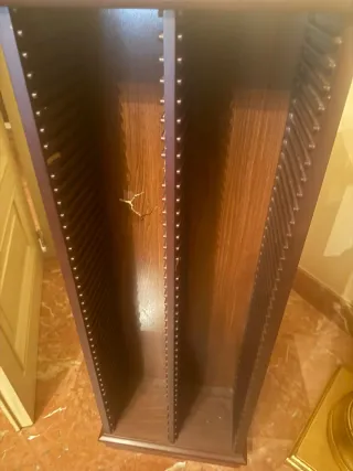Soporte CDs y papelera de madera