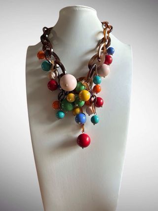 Collana donna con perle colorate