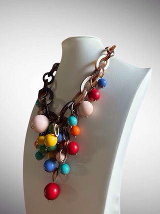 Collana donna con perle colorate