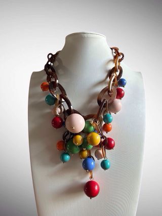 Collana donna con perle colorate