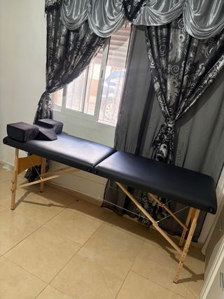 Camilla de masajes negra plegable